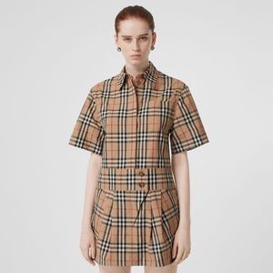 Burberry Short-sleeve Check Shirt Dress